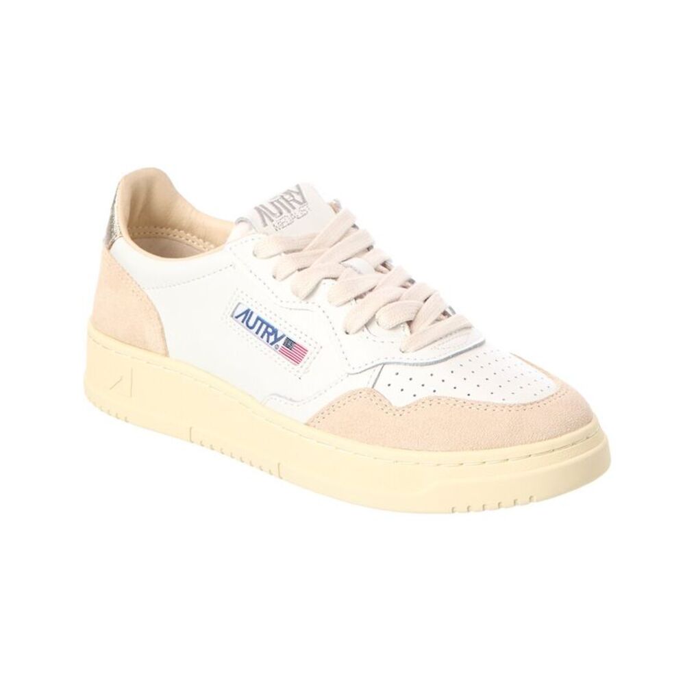 Autry Medalist Leather & Suede Sneaker, Beige